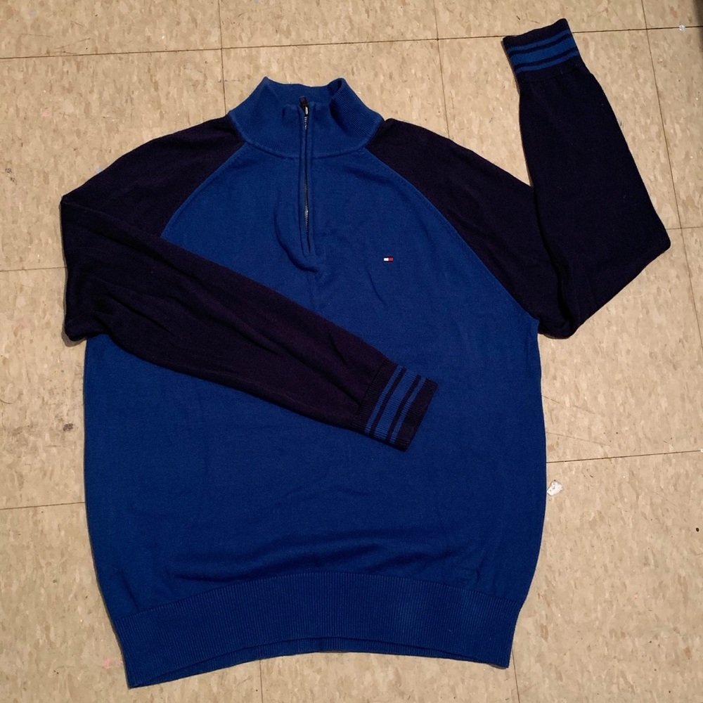 Blue Tommy Hilfiger Zip Sweater